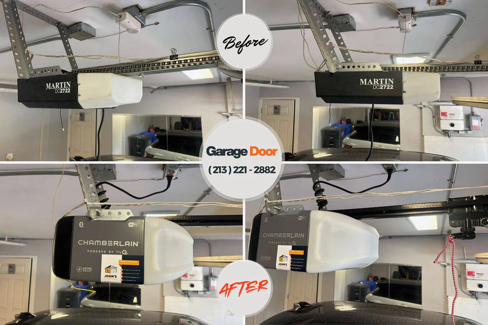 Before and after: garage door repair Gordo, AL